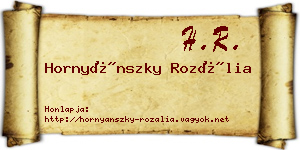 Hornyánszky Rozália névjegykártya